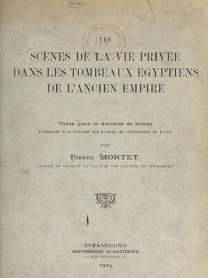 cover image of Les scènes de la vie privée dans les tombeaux égyptiens de l'ancien Empire